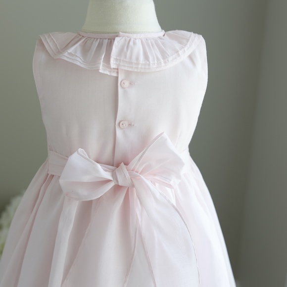 Girls Pink Smocked Dress Luli & Me size 4 Embroidery Spring Portrait NWT - Picture 6 of 6